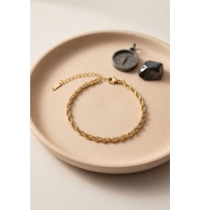 316L Çelik Gold Renk Burgu Zincir Model Erkek Bileklik