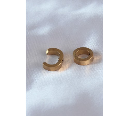316L Çelik Gold Renk Sıkıştırmalı Erkek Küpe
