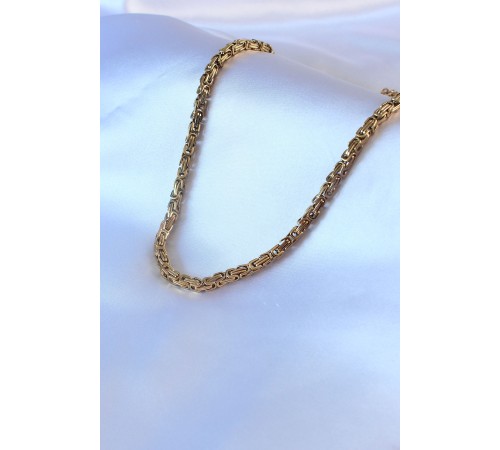 316L Çelik Gold Renk Kral Zincir Model Erkek Kolye