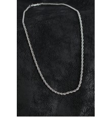 316L Çelik Burgu Zincir Model Gümüş Renk Erkek Kolye