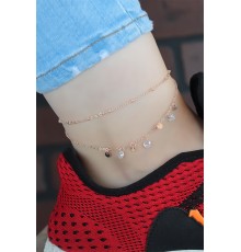 Zirkon Taşlı Rose Renk Çift Zincirli Hal Hal