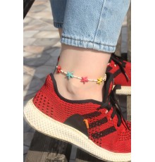 Renkli Deniz Yıldızı Tasarımlı Boncuklu Halhal