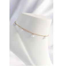 316L Çelik Gold Renk Zirkon Taşlı Halhal