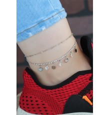 Zirkon Taşlı Silver Renk Kaplama Kalpli Hal Hal