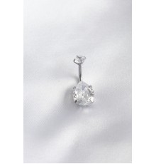 316L Cerrahi Çelik Zirkon Taşlı Damla Model Kadın Göbek Piercing