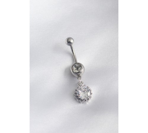 316L Cerrahi Çelik Zirkon Taşlı Sallantı Model Kadın Piercing