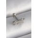 316L Çelik Gümüş Renk Zirkon Taşlı Yonca Tragus Piercing
