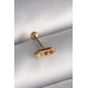 316L Çelik Gold Renk Turuncu Zirkon Taşlı Tragus Piercing