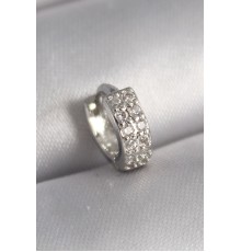 316L Çelik Gümüş Renk Zirkon Taşlı Tragus Piercing