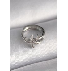 316L Çelik Gümüş Renk Zirkon Taşlı Deniz Yıldızı Model Tragus Piercing