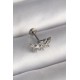 316L Çelik Gümüş Renk Dal Model Zirkon Taş Detaylı Tragus Piercing