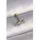 316L Çelik Gümüş Renk Zirkon Taşlı Sonsuzluk Model Tragus Piercing
