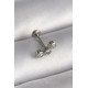 316L Çelik Gümüş Renk Zirkon Taşlı Tragus Piercing