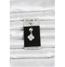 316L Cerrahi Çelik Sallantılı Yonca Model Göbek Piercing