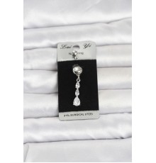 316L Cerrahi Çelik Sallantılı Damla Model Göbek Piercing