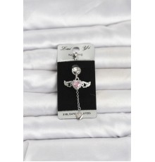 316L Cerrahi Çelik Kanatlı Kalp Model Göbek Piercing