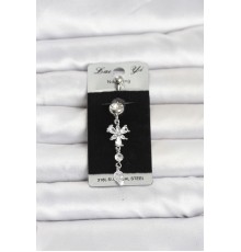 316L Cerrahi Çelik Sallantılı Zirkon Taşlı Model Göbek Piercing