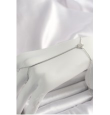 Pirinç Gümüş Renk Su Yolu Zirkon Taşlı Yıldız Model Kadın Şahmeran