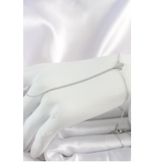 Pirinç Gümüş Renk Su Yolu Zirkon Taşlı İşlemeli Yonca Model Kadın Şahmeran