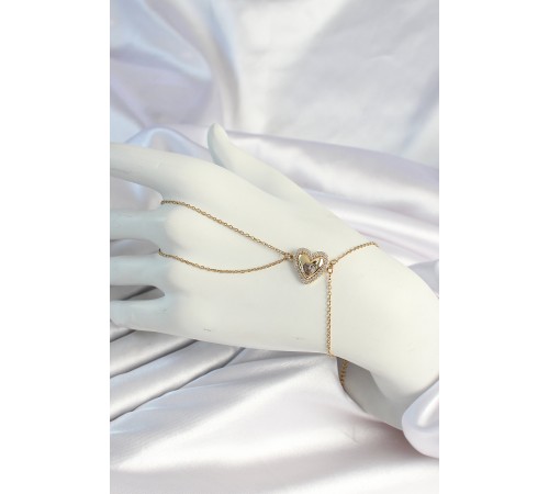 316L Çelik Zincirli Gold Renk Kalp Figürlü Şahmeran