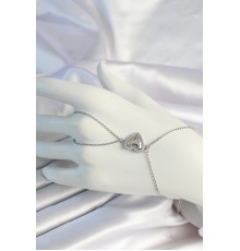 316L Çelik Zincirli Gümüş Renk Kalp Figürlü Zirkon Taşlı Şahmeran