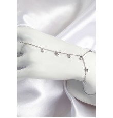 Pirinç Zirkon Taşlı Sallantılı Model Gümüş Renk Kadın Şahmeran