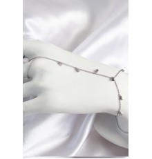 Pirinç Zirkon Taşlı Sallantılı Model Gümüş Renk Kadın Şahmeran