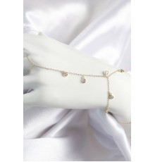 Pirinç Zirkon Taşlı Sallantılı Damla Model Gold Renk Kadın Şahmeran