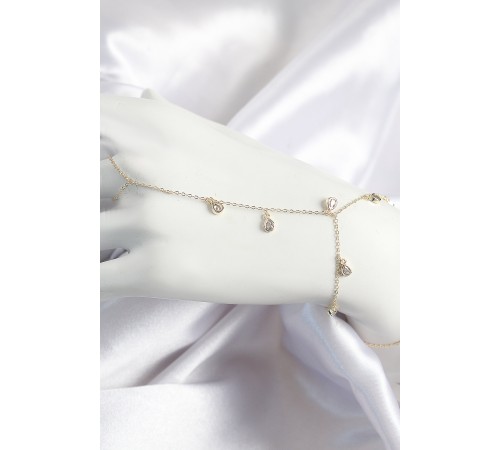 Pirinç Zirkon Taşlı Sallantılı Damla Model Gold Renk Kadın Şahmeran