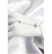 Pirinç Zirkon Taşlı Kutup Yıldızı Model Gümüş Renk Kadın Şahmeran