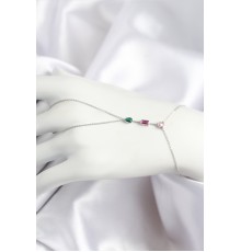 Pirinç Renkli Zirkon Taşlı Model Gümüş Renk Şahmeran