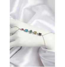 Pirinç Renkli Zirkon Taşlı Model Gümüş Renk Şahmeran