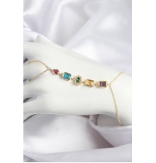 Pirinç Renkli Zirkon Taşlı Model Gold Renk Şahmeran