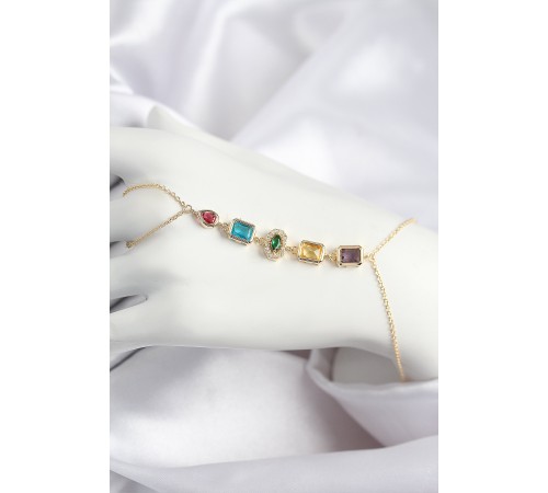 Pirinç Renkli Zirkon Taşlı Model Gold Renk Şahmeran