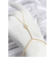 Gold Renk Pirinç Zirkon Taşlı Damla Model Şahmeran