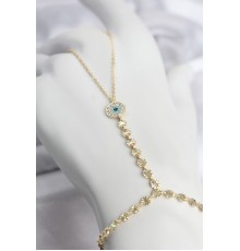 Gold Renk Pirinç Zirkon Taşlı Nazar Model Şahmeran