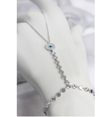 Gümüş Renk Pirinç Zirkon Taşlı Nazar Model Şahmeran