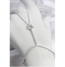 Gümüş Renk Pirinç Zirkon Taşlı Yıldız Model Şahmeran