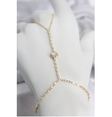 Gold Renk Pirinç Zirkon Taşlı Kalp Model Şahmeran