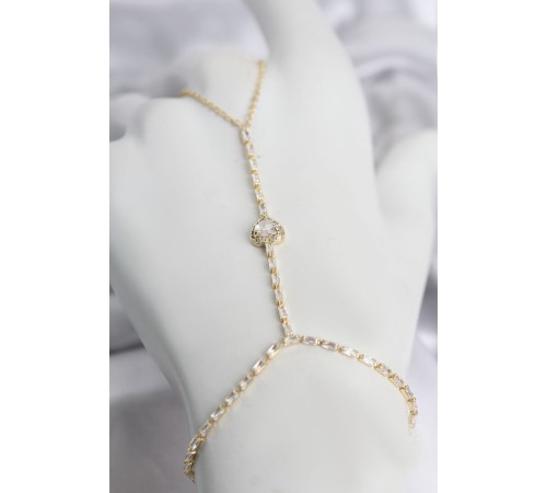 Gold Renk Pirinç Zirkon Taşlı Kalp Model Şahmeran