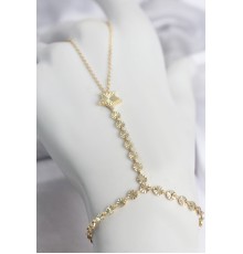 Gold Renk Pirinç Lazerli Yıldız Model Zirkon Taşlı Şahmeran