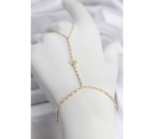 Gold Renk Pirinç Zirkon Taşlı Yıldız Model Şahmeran