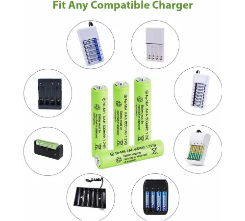 800 mAh 1.2V AAA Ni-Cd Şarj Edilebilir Pil 12 Adet