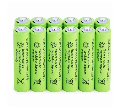 800 mAh 1.2V AAA Ni-Cd Şarj Edilebilir Pil 12 Adet