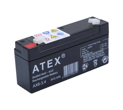 Atex AX6-3.4 6V 3.4Ah Yatay Akü