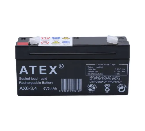 Atex AX6-3.4 6V 3.4Ah Yatay Akü