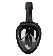Easybreath Full Face Şnorkel Maske Su Altı Maskesi Anti-Sis Aksiyon Kamera Takılabilir Siyah L/XL