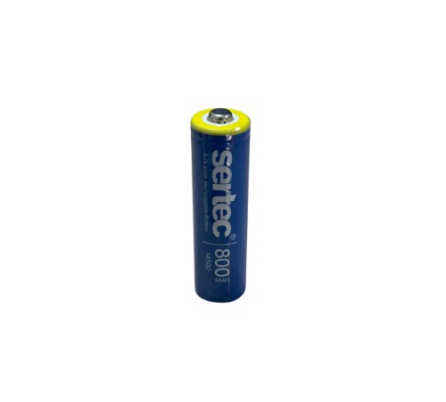 Sertec 3.7V Li-ion 14500 AA - 800 Mah 1C Şarjlı Pil (Başlı)
