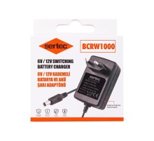 Sertec BCRW1000 6V/12V 1A Kademeli Batarya ve Akü Şarj Adaptörü