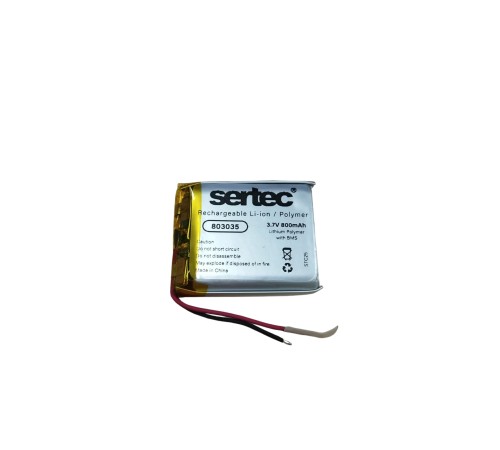 Sertec 803035 3.7V 800 MAh Li-Polymer Pil (Devreli/1.5A)